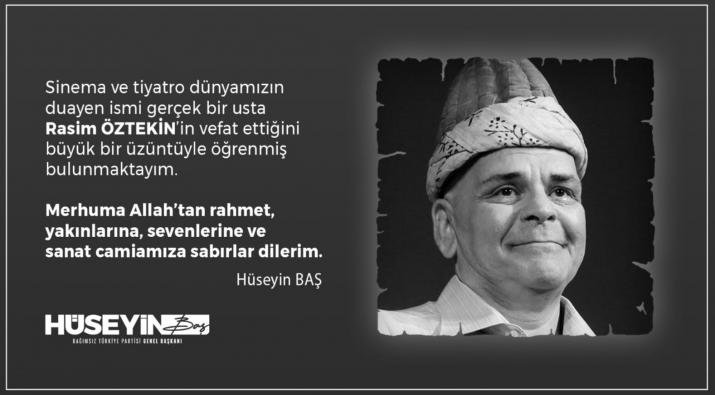 <BTP liderinden Rasim Öztekin taziye mesajı